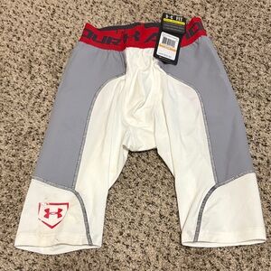 Under Armour Red, Gray, and White Athletic Shorts